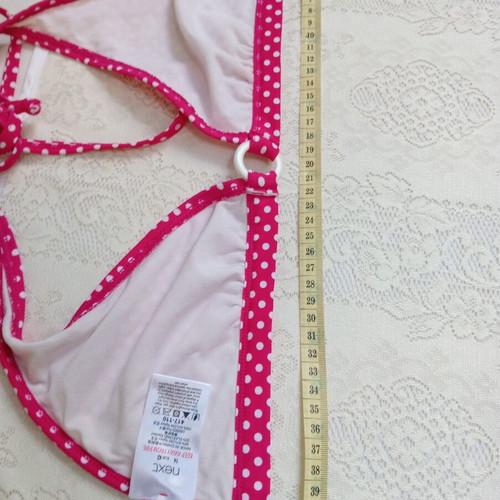 Next polka dot bikini in fuchsia and white, new, UK 14
