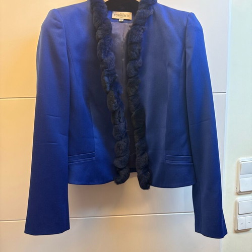 Miss Torrente set of 3 blue pieces with mink fur detail like new