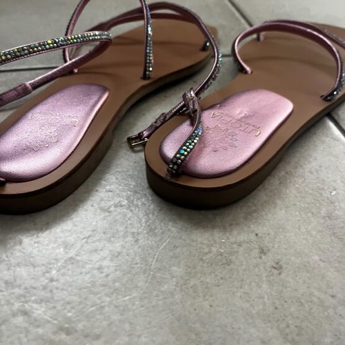 Utopia sandals pink size 38 with rhinestones leather like new