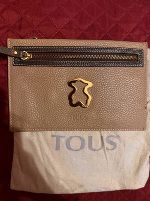 Tous clutch leather bag like new, beige