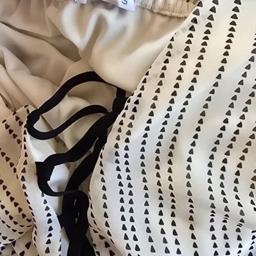 Long airy dress with black and white pattern, size S