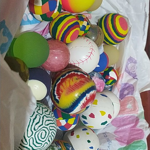 Vintage assorted crazy balls in various colors and sizes