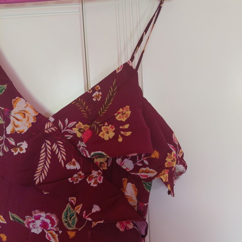 Bershka Floral One-Shoulder Jumpsuit Size L Like New