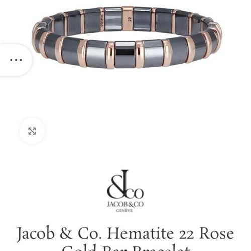 Jacob and Co Hematite Bracelet Rose Gold