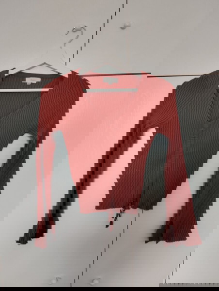 Small medium Rib cotton μπλούζα κεραμιδί