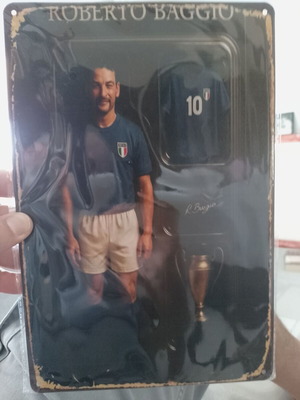 Metal collectible sign Roberto Baggio new