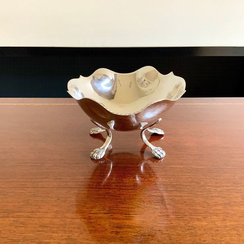 SILVER BOWL JAR with lion's feet 226gr