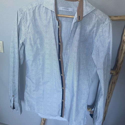 Vittorio men's shirt like new, size M, black and white