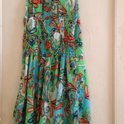 Floral backless dress used, multicolored