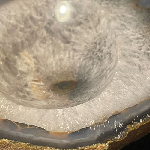 Agate Geode Ashtray used with natural translucency