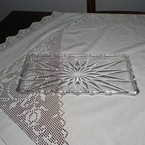 Crystal tray vintage from Germany 1970 new