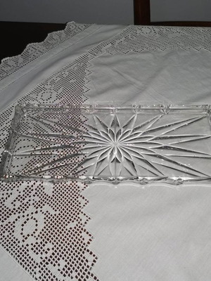 Crystal tray vintage from Germany 1970 new