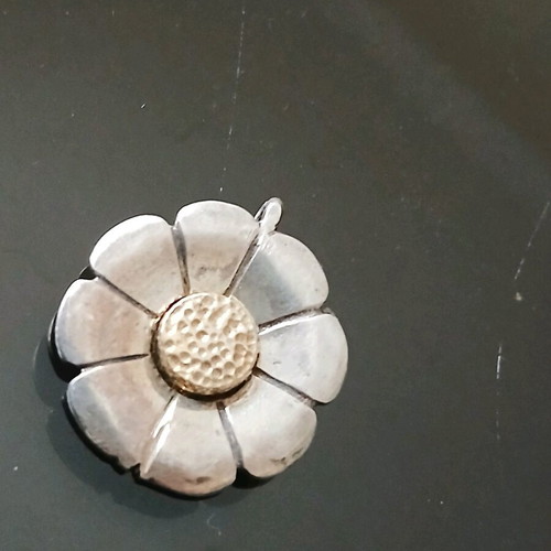 925 Silver flower pendant, 2.5 cm diameter