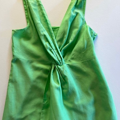 French wrap dress green, like new, cotton, size S/M