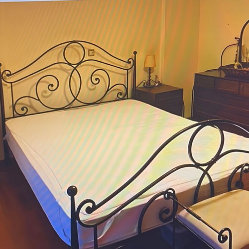 Bedroom furniture set used, solid wood and wrought iron classic style