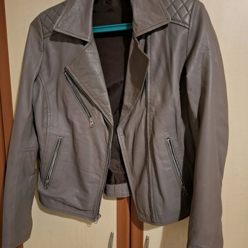 Women's leather jacket gray size M like new
