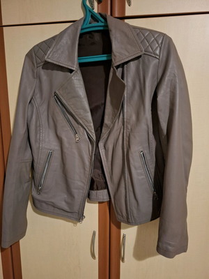 Women's leather jacket gray size M like new