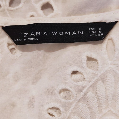 Zara embroidered short sleeve shirt white size S like new