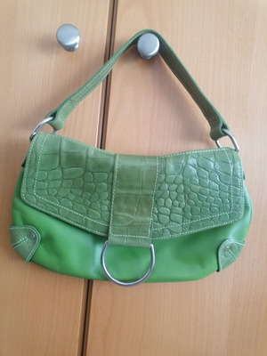 Zara Y2K leather shoulder bag, green
