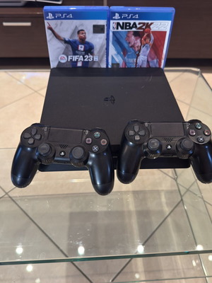 PS4 Slim 1TB πακέτο κονσόλας με 2 χειριστήρια DualShock 4 και παιχνίδια