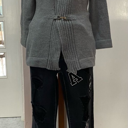 Knitted jacket like new, gray, size M