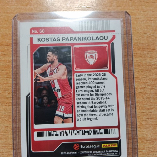 Kostas Papanikolaou Game Ticket Blue Parallels card like new