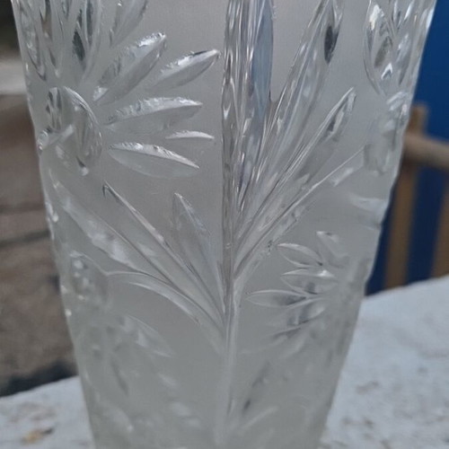 Retro glass vase 22cm height and 12cm diameter, used