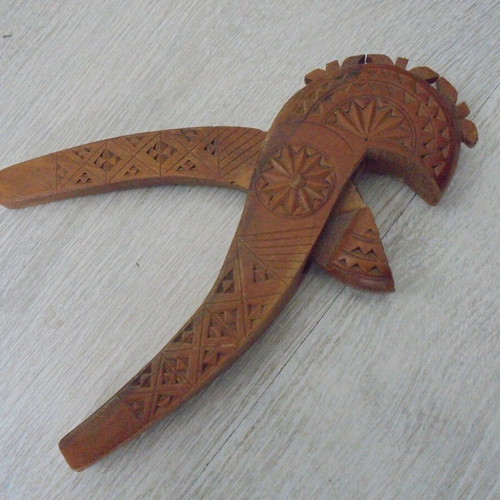 Wooden Nutcracker with Hand-Carved Ethno Ornaments used