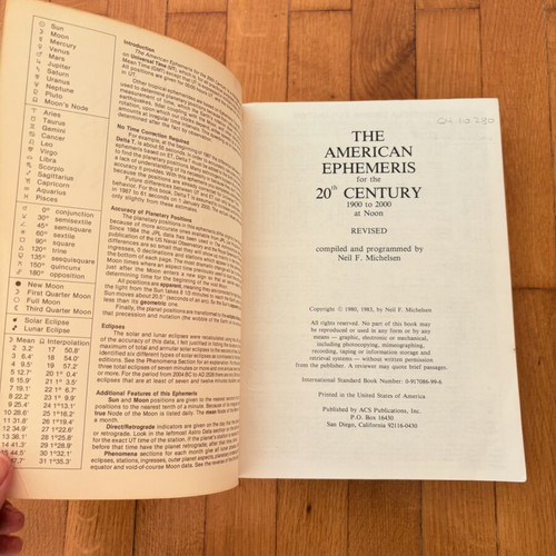 The American Ephemeris for the 20th Century 1900–2000 by Neil F. Michelsen
