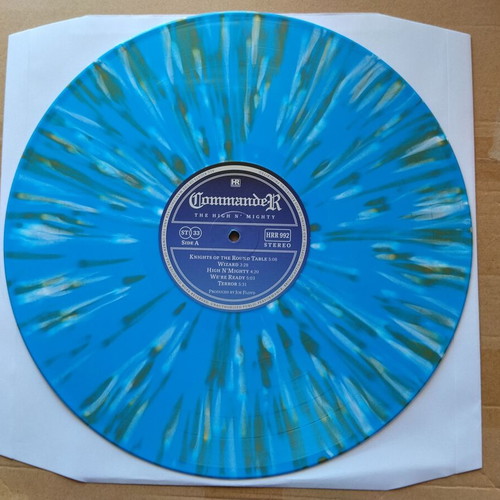 Commander The High 'n' Mighty LP blue with gold and white splatter, new