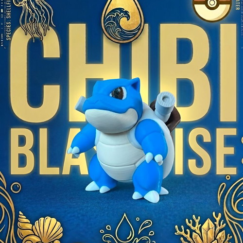 Chibi Blastoise 3D Printed Figure New