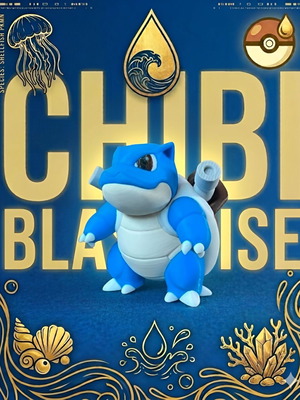 Chibi Blastoise 3D Printed Figure New