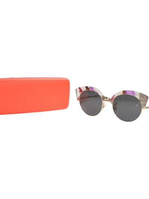 Alain Mikli Paris Fauvette round cat eye sunglasses, gold multicolor