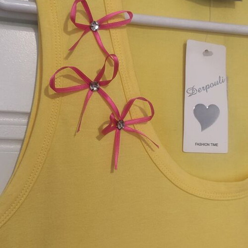 Blouse No 4 new, yellow, regular fit with shoulder design