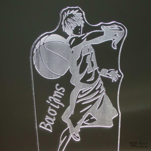 Kuroko No Basket LED lamp handmade with wooden base and plexiglass