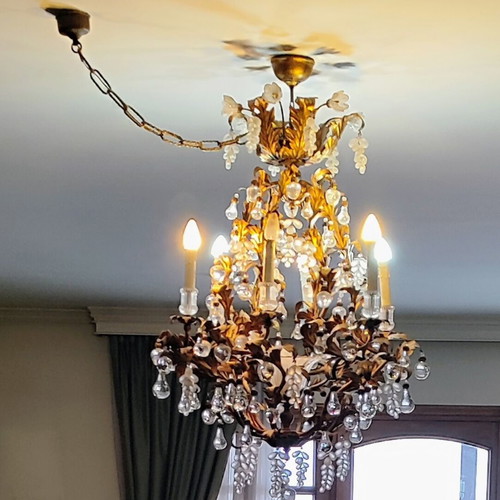 Murano chandelier like new with matching wall lamp set