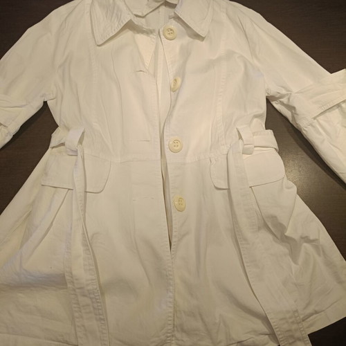 White balloon trench coat like new, 3/4 sleeve, size S