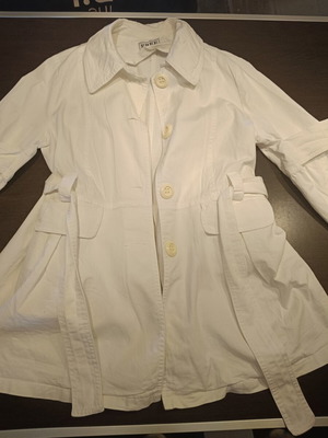 White balloon trench coat like new, 3/4 sleeve, size S