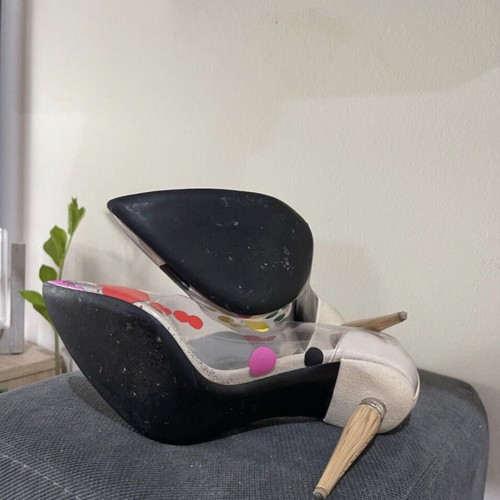 Oscar de la Renta pumps like new, multicolor with 8cm wooden heel
