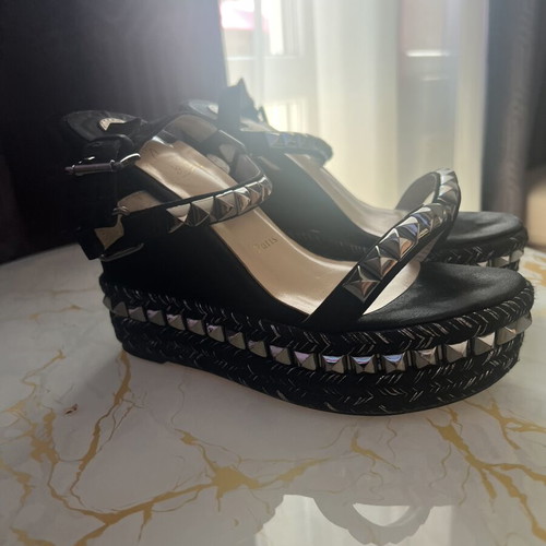 Louboutin sandals used, women's platform black size 37