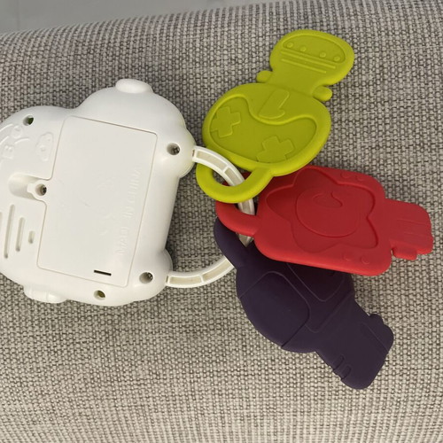 Luna Car Keys toy used with teether and pacifier clip