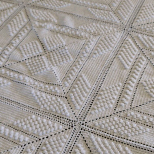 Handmade knitted blanket like new 160x210