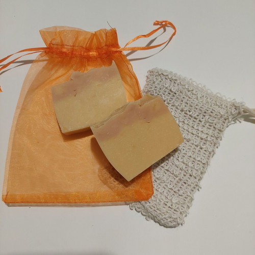 Handmade watermelon soap with gift loofah pouch