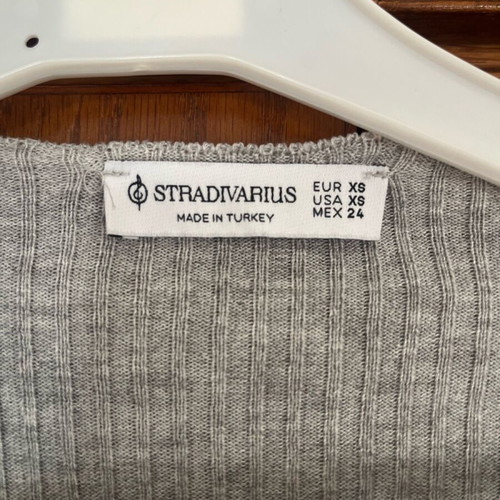Stradivarius cardigan gray tie front XS like new
