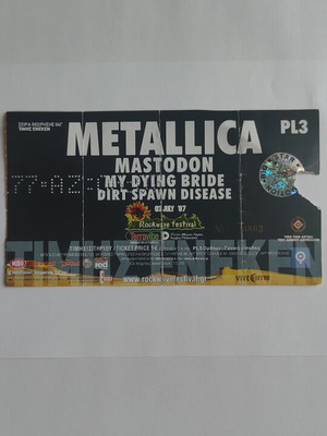 Metallica Concert Ticket Terra Vibe Park 3-7-2007 like new