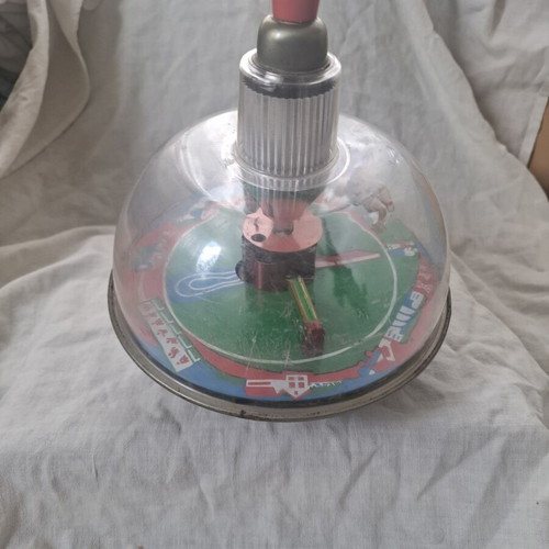 Retro metal spinning top "Jockey" USSR used collectible toy