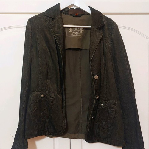Women's corduroy fabric suit set, like new, dark olive color