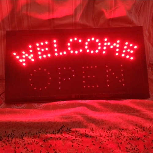 Wall LED sign new, decorative with Welcome Open light