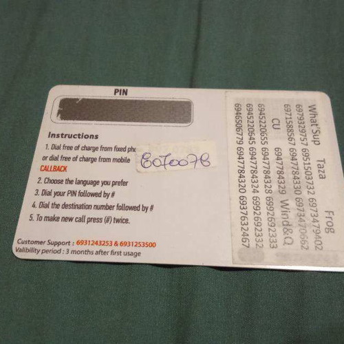 Voice phone card new, unused