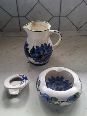 Ceramic set of 3 items like new, handmade